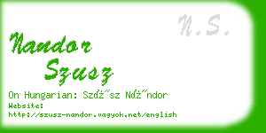 nandor szusz business card